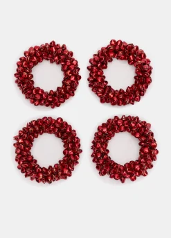 4 pack portatovaglioli con sonagli in metallo