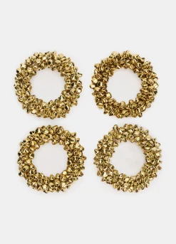 4 pack portatovaglioli con sonagli in metallo