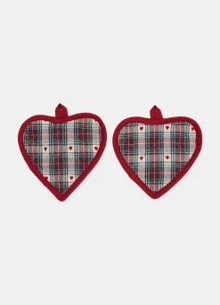 2 pack presine a cuore in cotone