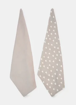 2 pack strofinacci in cotone a cuori