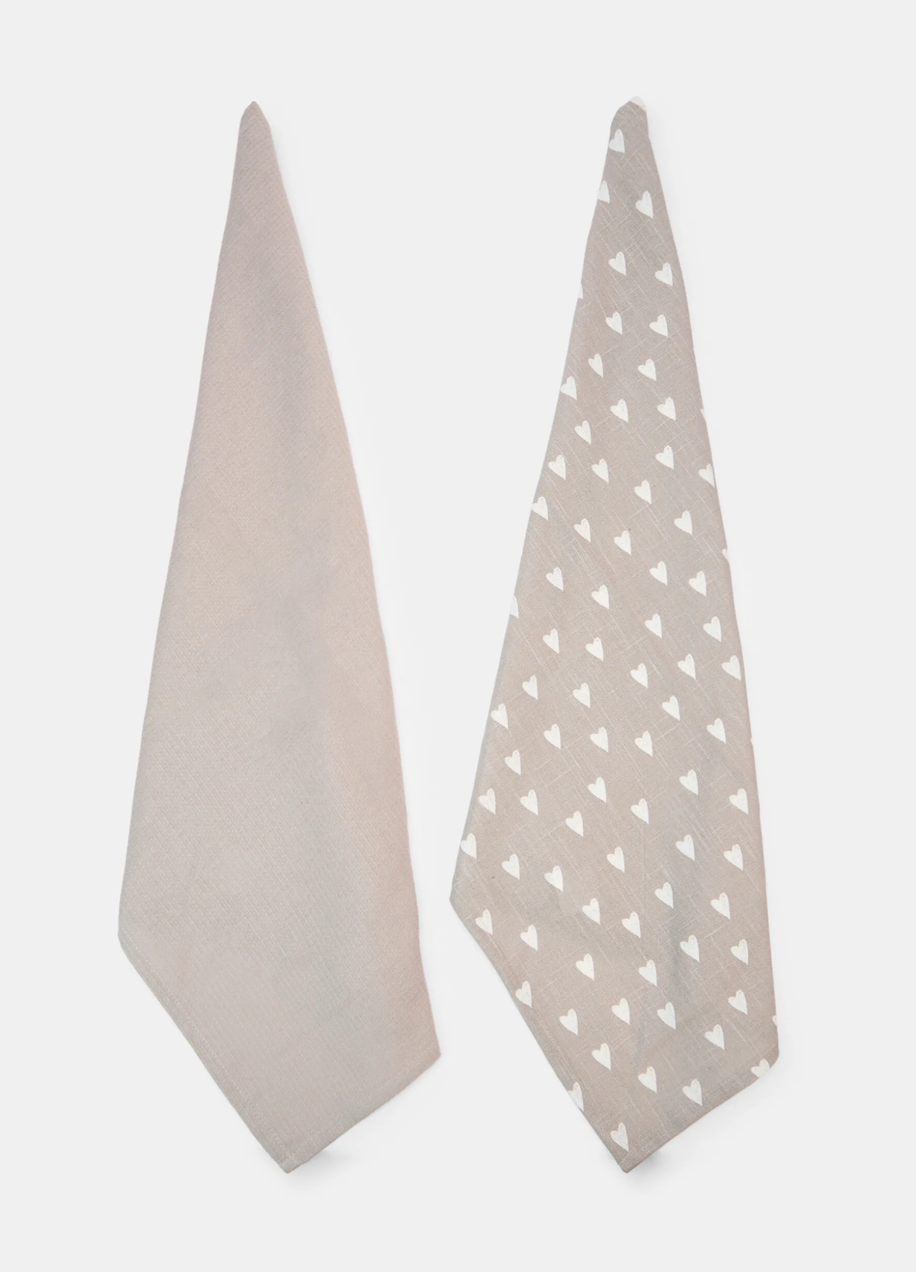 2 pack strofinacci in cotone a cuori