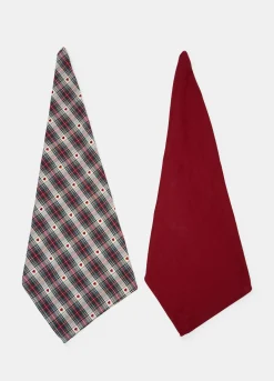 2 pack strofinacci in cotone con motivo cuori