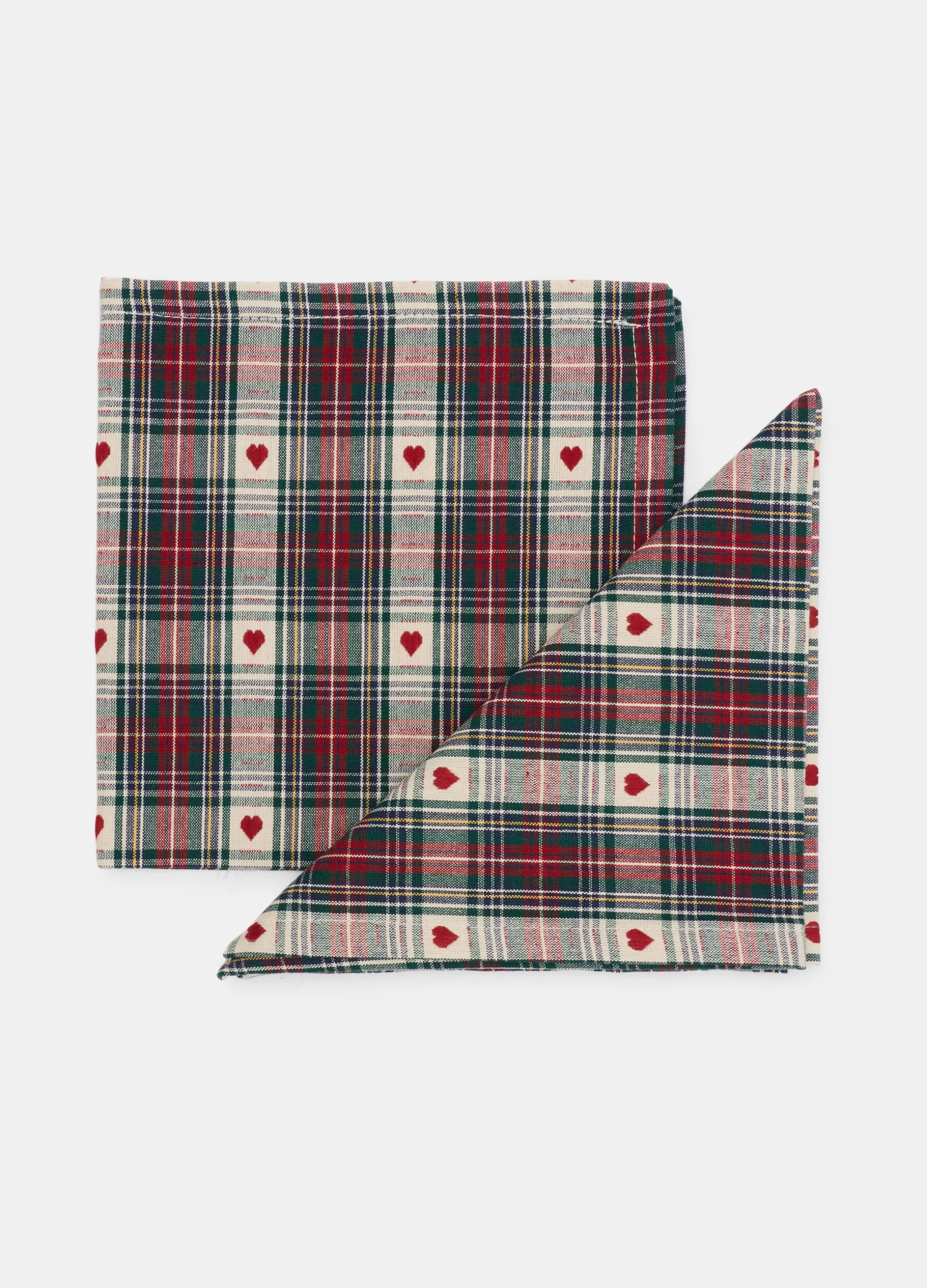 2 pack tovaglioli in cotone con motivo cuori