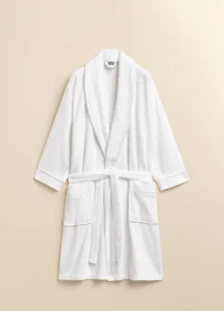 Accappatoio in puro cotone con orlo satinato