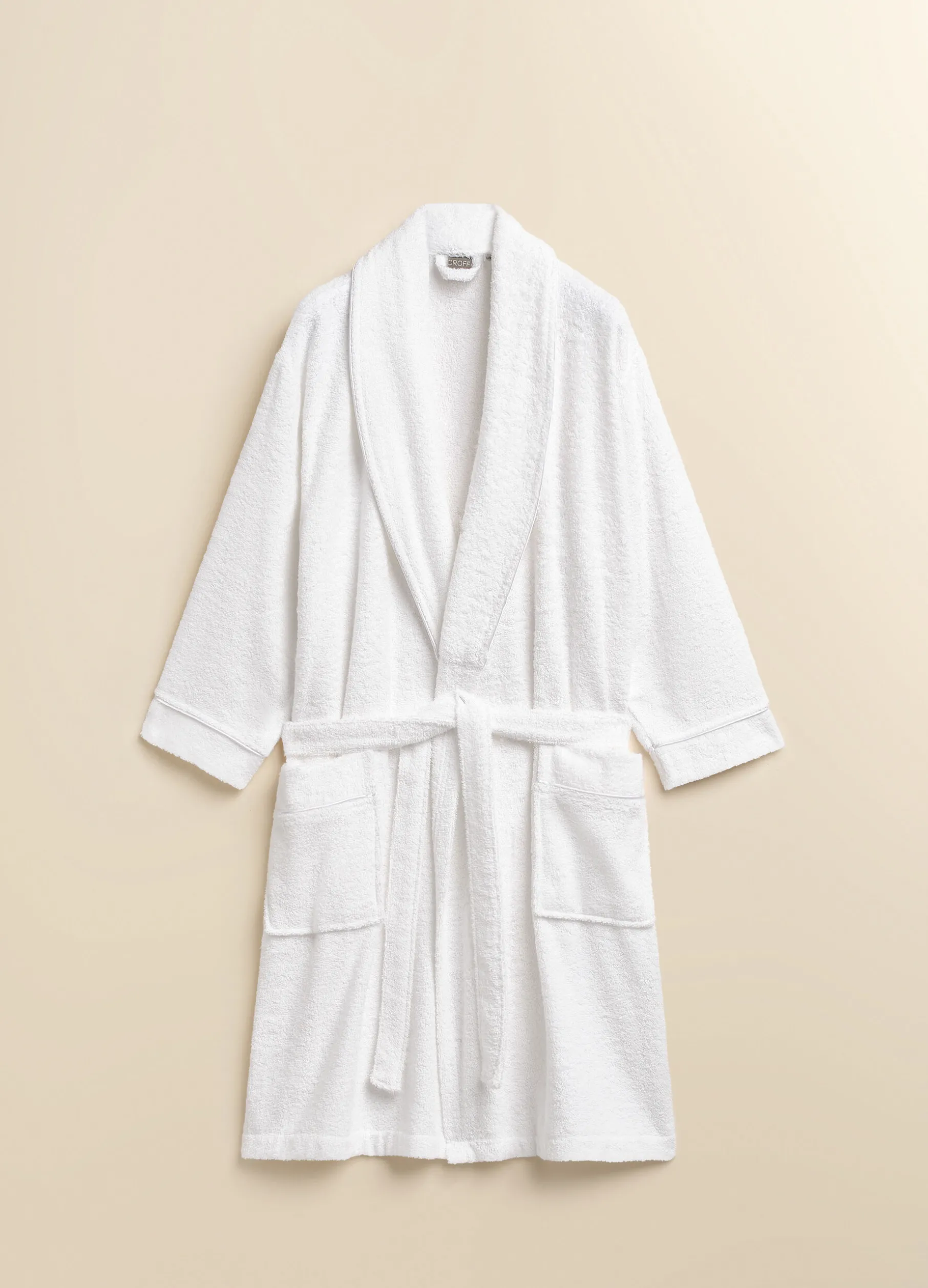 Accappatoio in puro cotone con orlo satinato