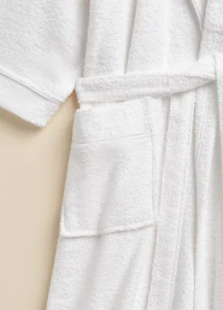 Accappatoio in puro cotone con orlo satinato