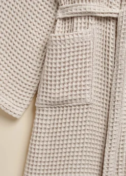 Accappatoio in puro cotone waffle Made in Portogallo