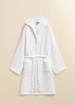 Accappatoio in puro cotone waffle Made in Portogallo