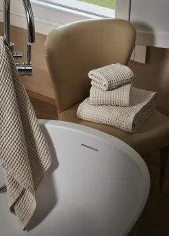 Asciugamano degli ospiti in puro cotone waffle Made in Portogallo