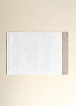 Asciugamano viso in puro cotone con bordo in lino