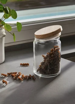 Barattolo di vetro con tappo in legno di faggio massello