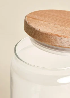 Barattolo di vetro con tappo in legno di faggio massello