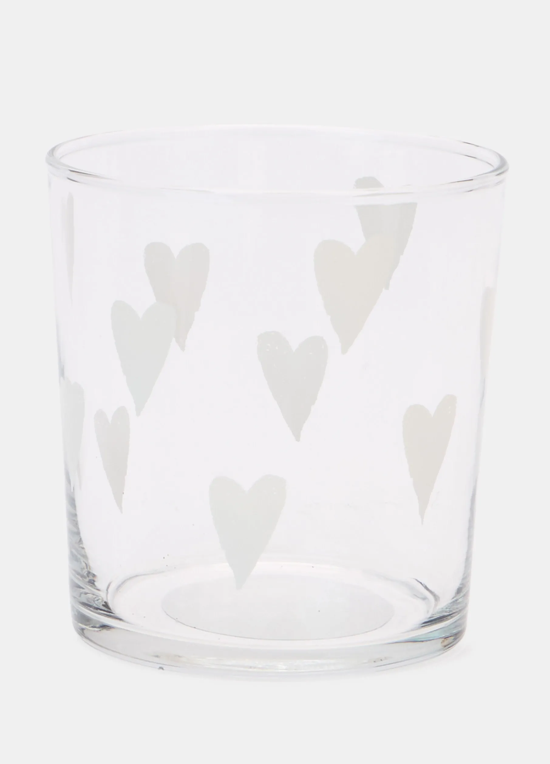 Bicchiere con cuori satinati