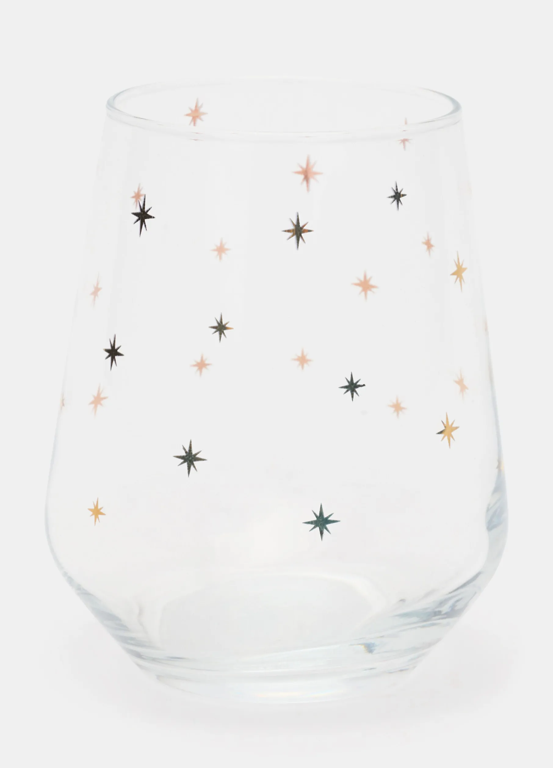 Bicchiere con stelle dorate