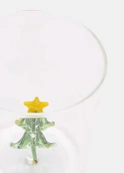 Bicchiere in vetro con albero di Natale