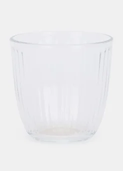 Bicchiere in vetro con scanalature