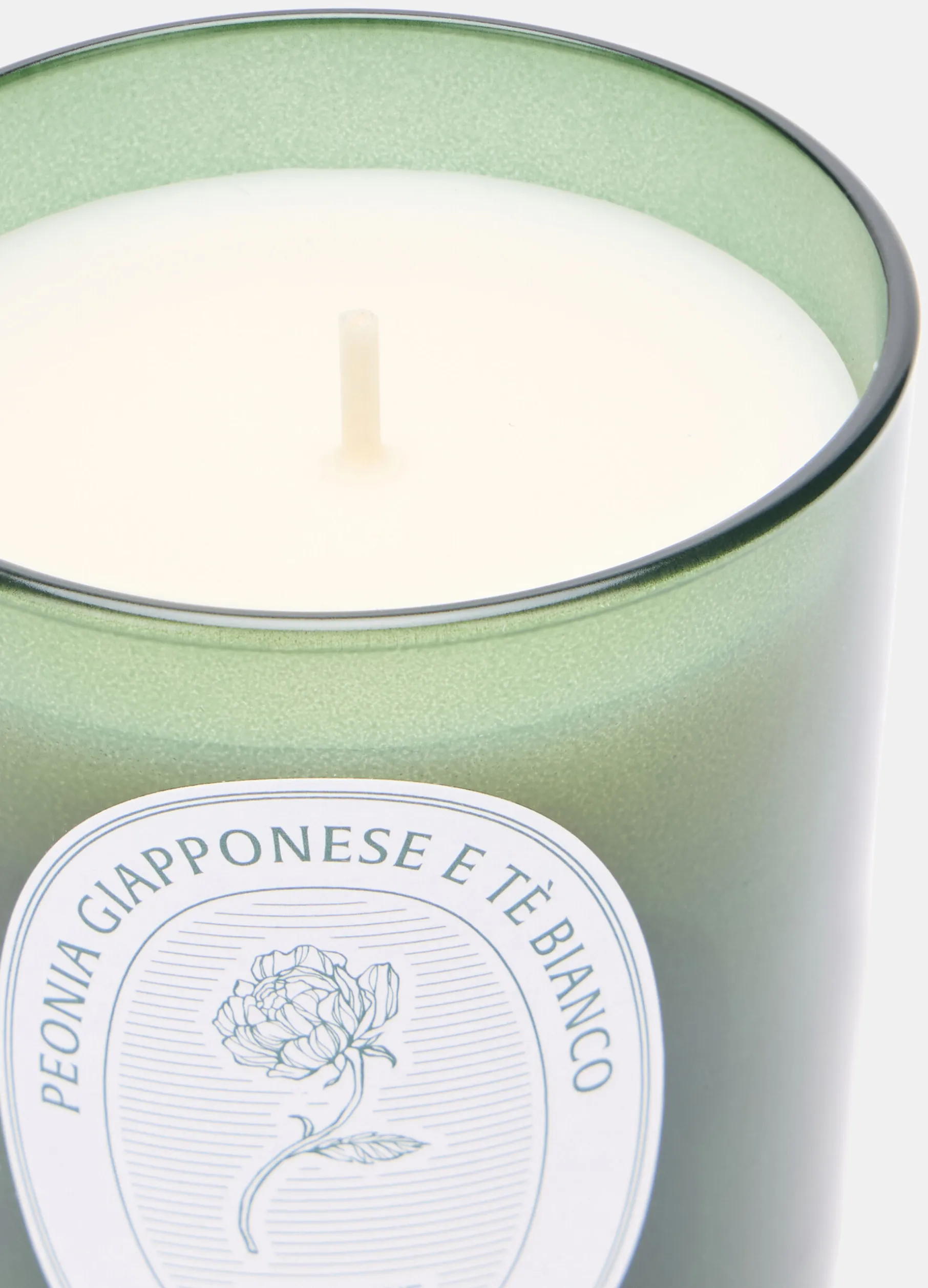 Candela Peonia e Tè bianco in vetro colorato
