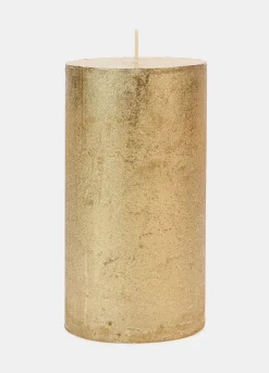 Candela pilastro con motivo dorato