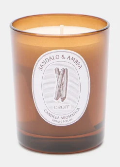 Candela Sandalo e Ambra in vetro colorato