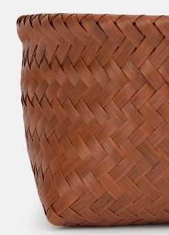 Cesta intrecciata effetto legno