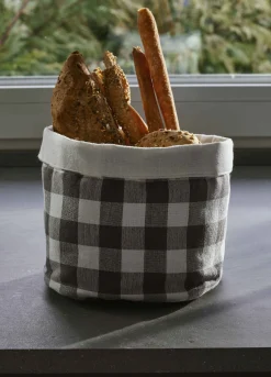 Cestino del pane in cotone a quadretti