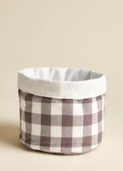 Cestino del pane in cotone a quadretti