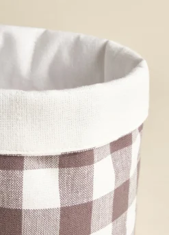 Cestino del pane in cotone a quadretti