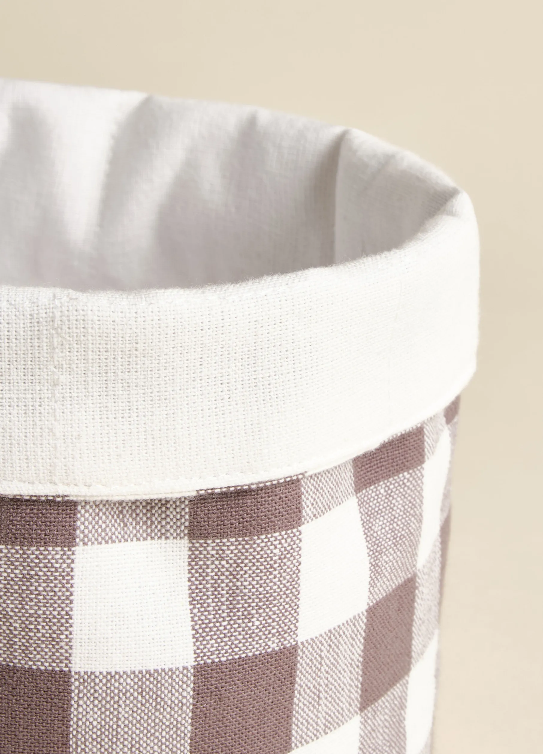 Cestino del pane in cotone a quadretti