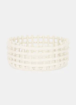 Cestino intrecciato in ceramica