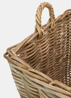 Cesto alto in vimini con manici