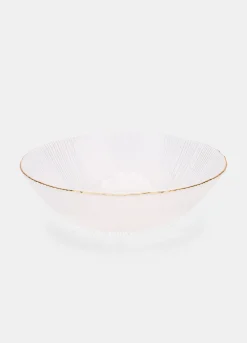 Ciotola grande in vetro scanalato