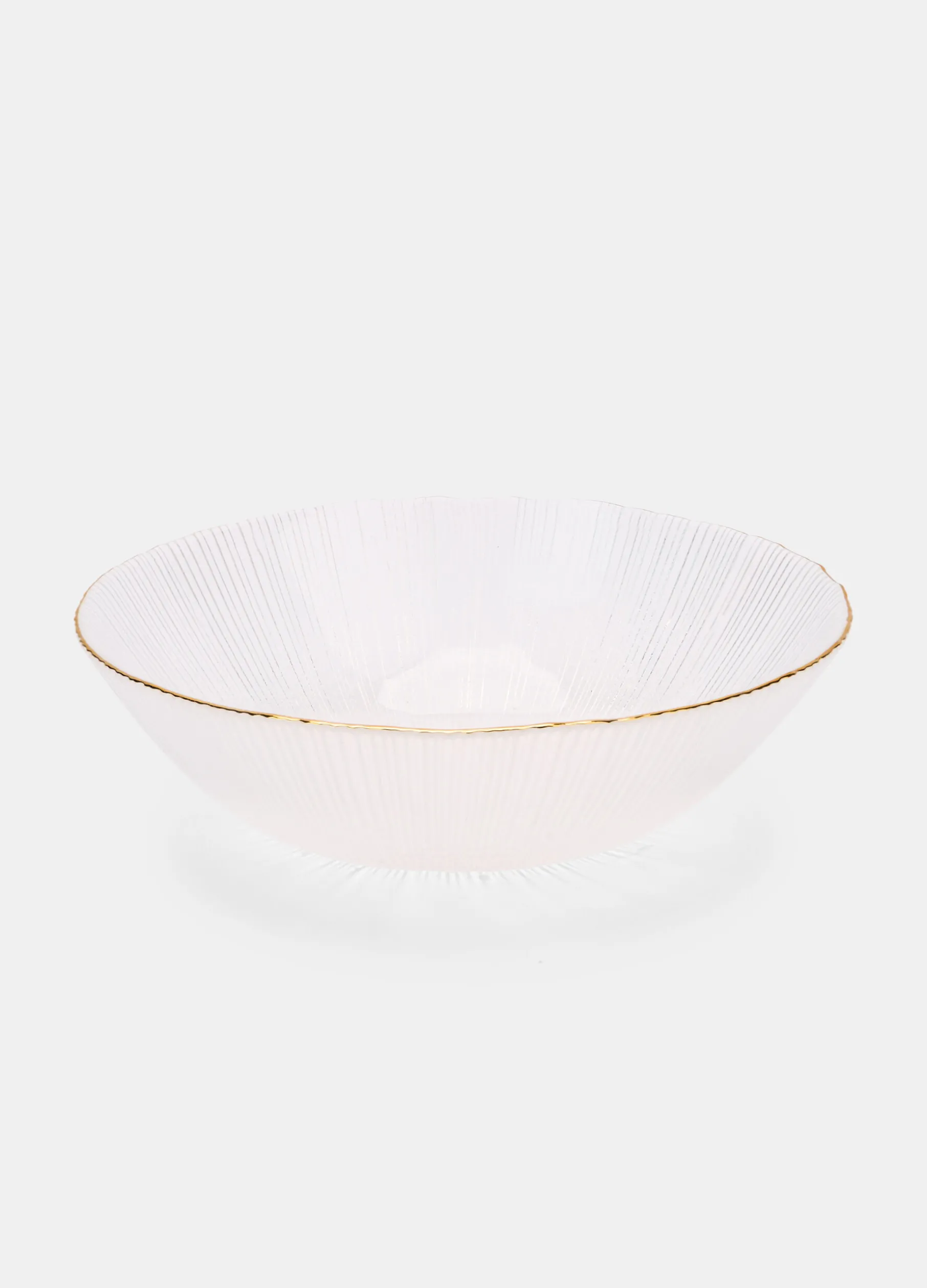 Ciotola grande in vetro scanalato