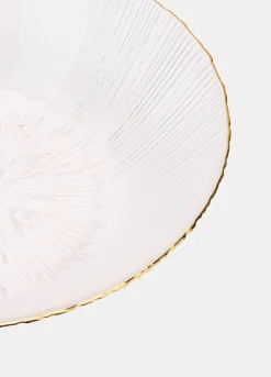 Ciotola grande in vetro scanalato