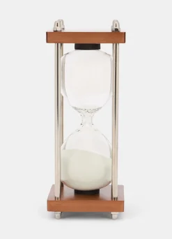 Clessidra con base in legno e metallo
