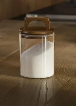 Contenitore da cucina con coperchio in legno