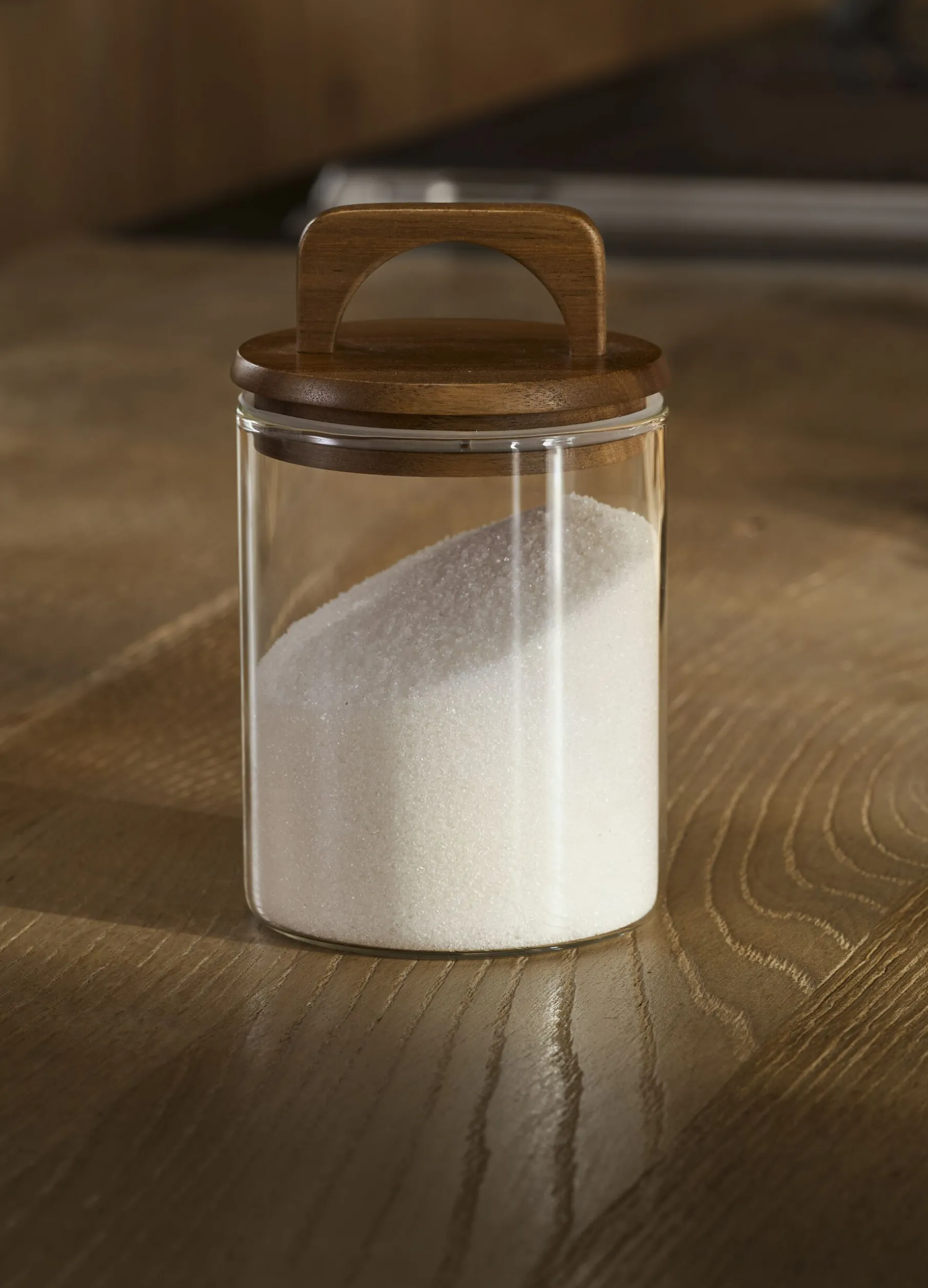 Contenitore da cucina con coperchio in legno