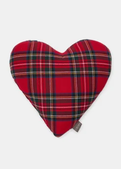 Cuscino a cuore in cotone tartan