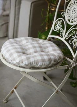 Cuscino coprisedia rotondo a quadretti