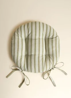 Cuscino coprisedia rotondo con stampa foglie