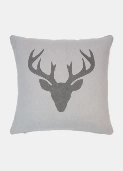 Cuscino quadrato con renna in cotone