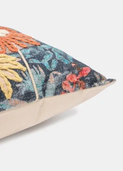 Cuscino quadrato con ricamo a fiori