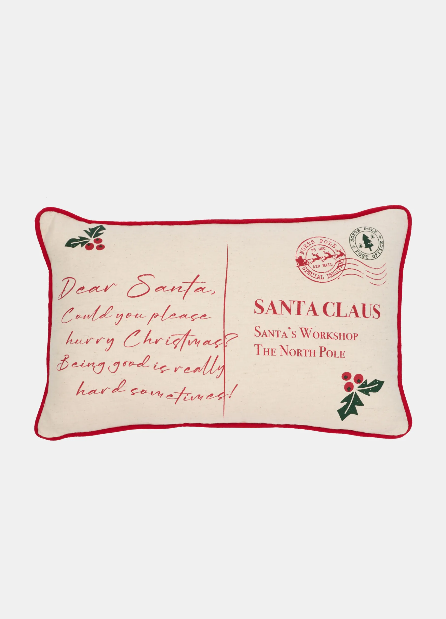 Cuscino Santa Claus in cotone e lino