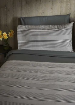 Federa in cotone a righe irregolari