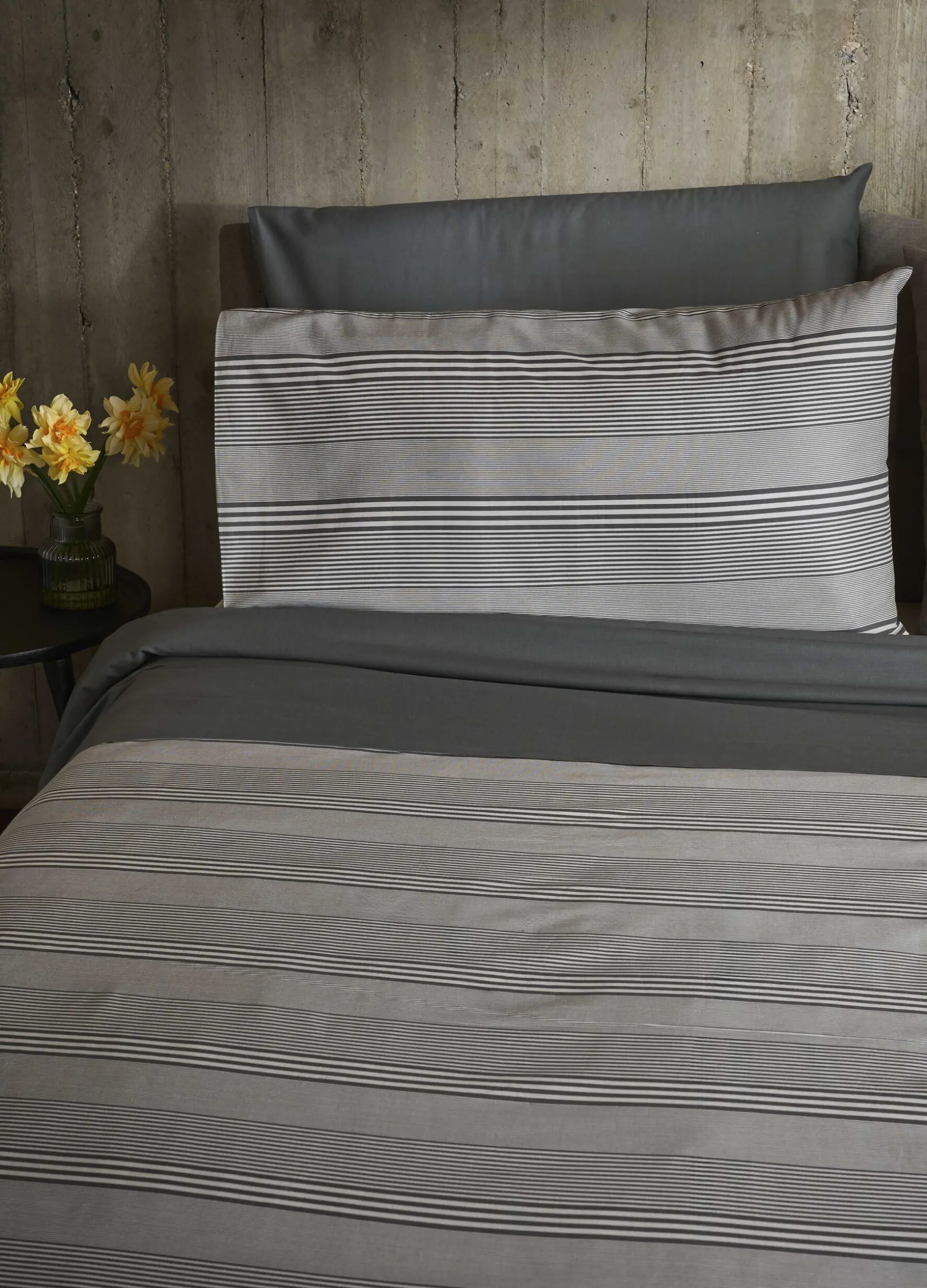 Federa in cotone a righe irregolari