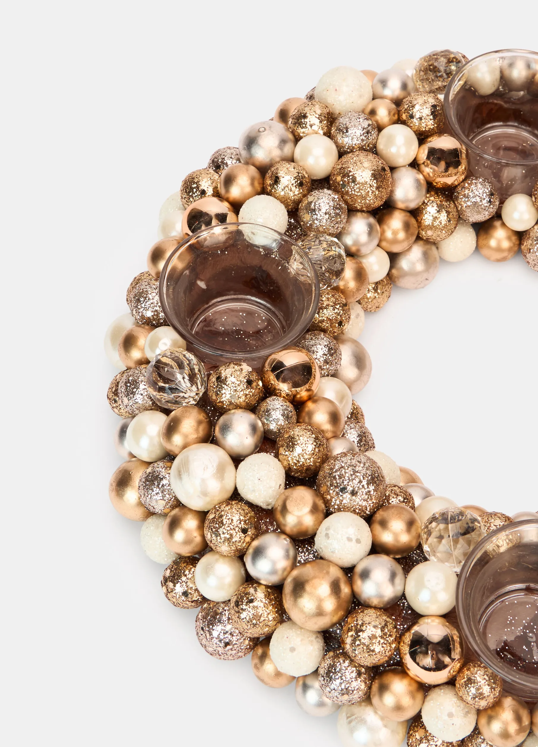 Ghirlanda porta candele con perline