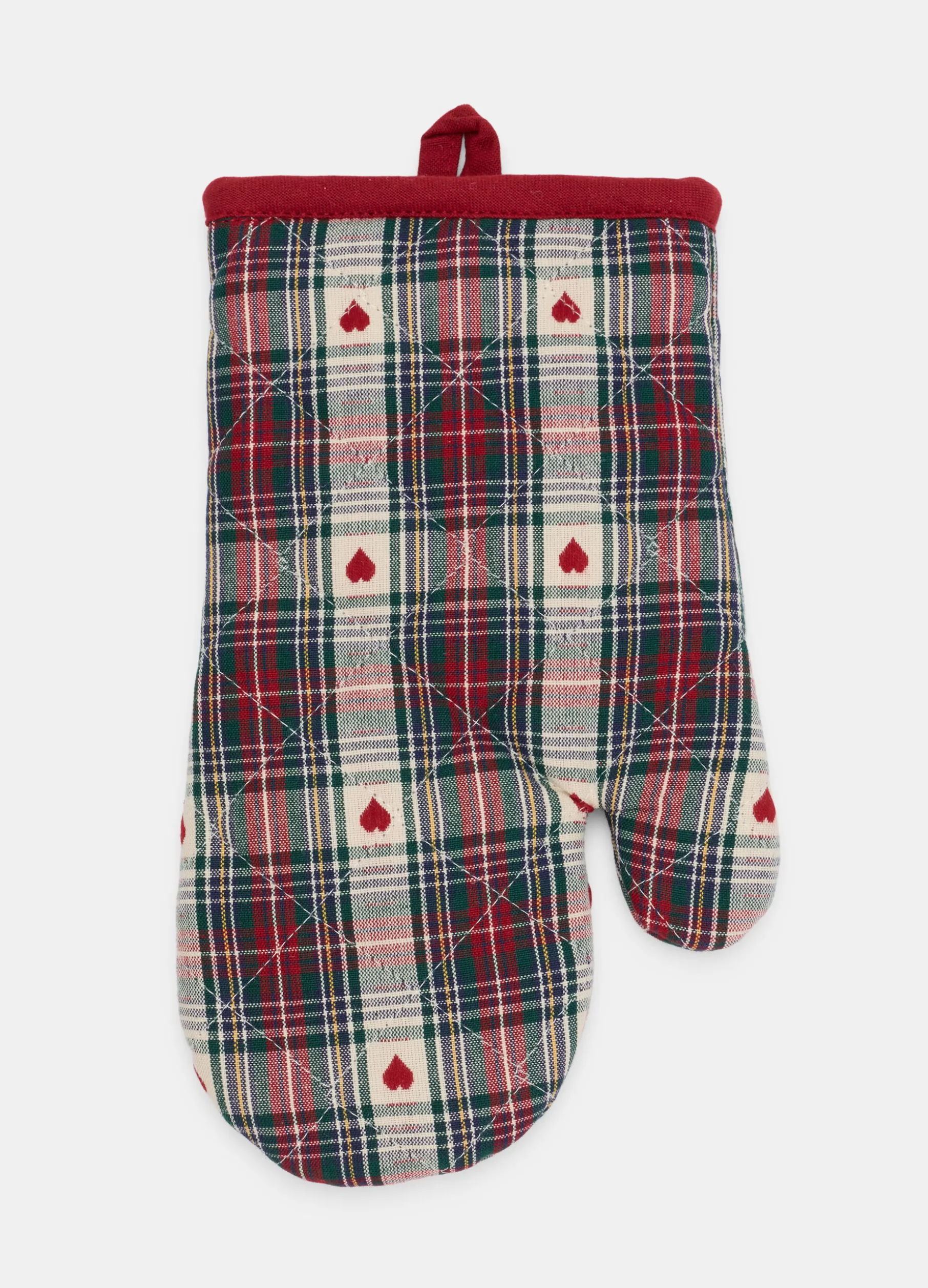 Guanto da forno in cotone con motivo cuori