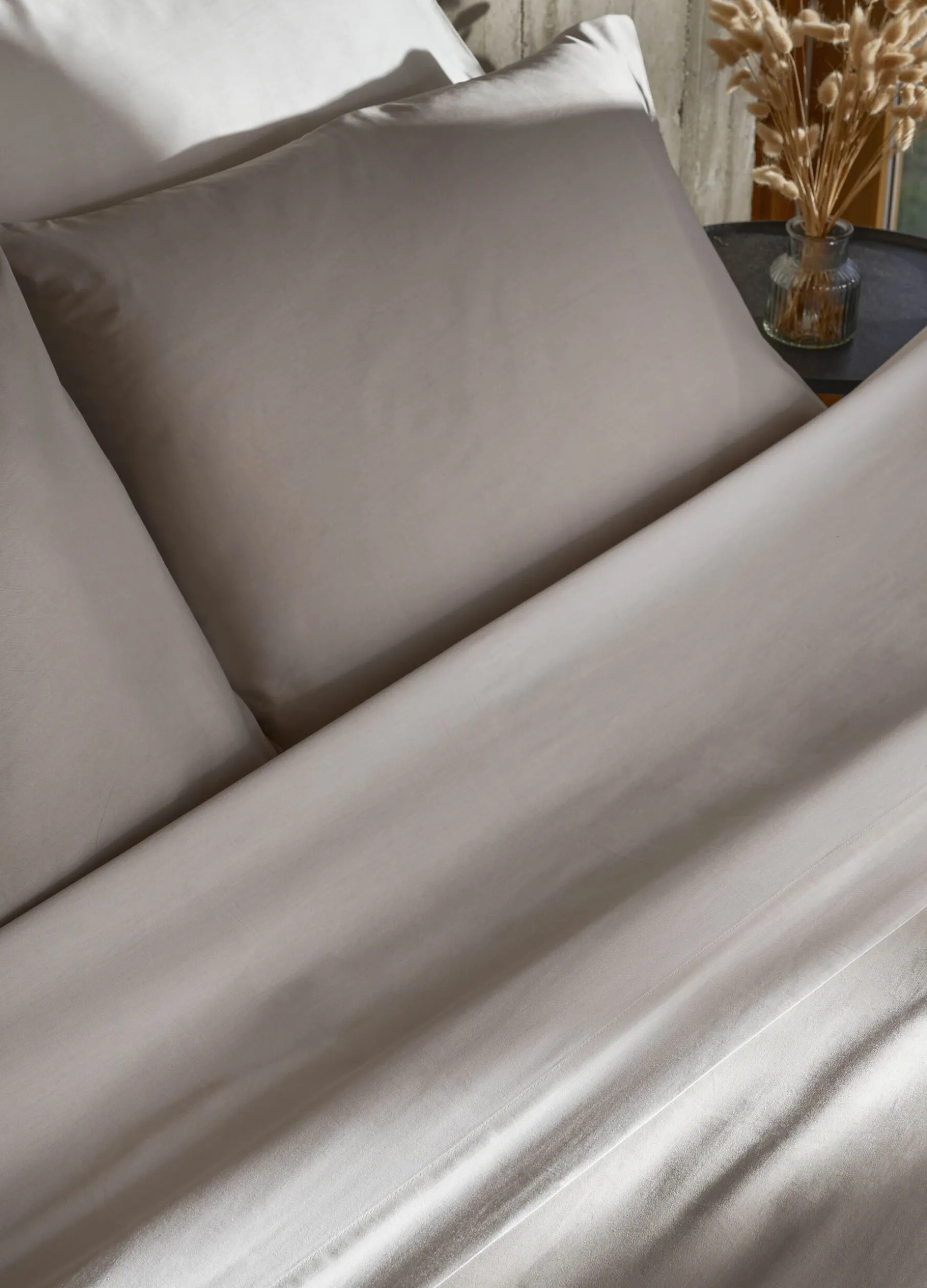 Lenzuolo a 2 piazze in raso di puro cotone tc225