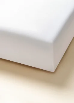 Lenzuolo con angoli a 2 piazze in raso di puro cotone tc224