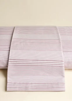 Lenzuolo una piazza e mezzo in cotone a righe irregolari