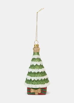 Ornamento albero di Natale glitterato